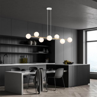 Lampe de plafond Cuaron II Opale (8 lumieres)