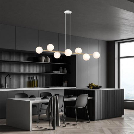 Lampe de plafond Cuaron II Opale (8 lumieres)
