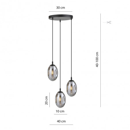Lampe de plafond Celeste Graphite (3 lumieres)