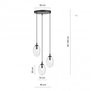 Lampe de plafond Celeste Transparent (3 lumieres)