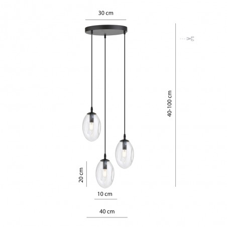 Lampe de plafond Celeste Transparent (3 lumieres)
