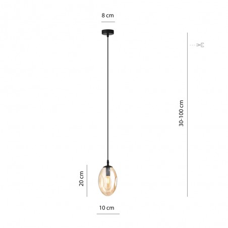 Lampe de plafond Celeste Ambre