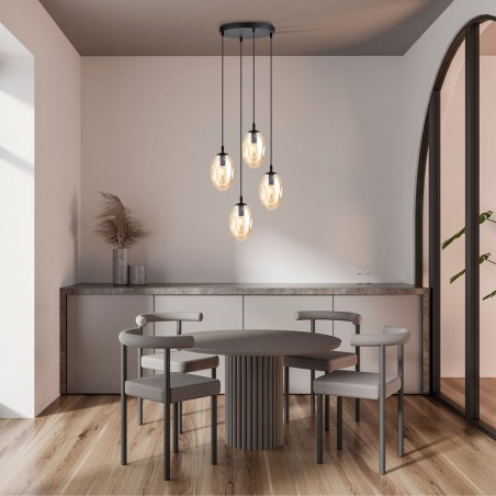 Lampe de plafond Celeste Ambre (4 lumieres)
