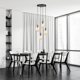 Lampe de plafond Celeste Ambre (4 lumieres)