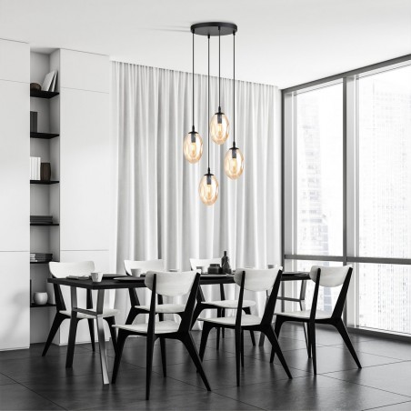 Lampe de plafond Celeste Ambre (4 lumieres)