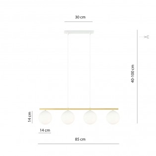 Lampe de suspension Etisa Blanc (4 lumieres)