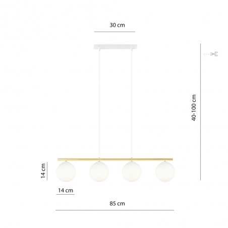 Lampe de suspension Etisa Blanc (4 lumieres)