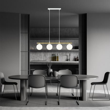 Lampe de suspension Etisa Blanc (4 lumieres)