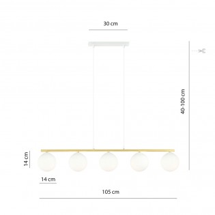 Lampe de suspension Etisa Noir (5 lumieres)