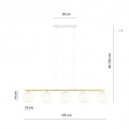 Lampe de suspension Etisa Noir (5 lumieres)