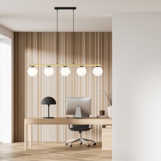 Lampe de suspension Etisa Noir (5 lumieres)