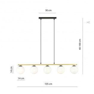 Lampe de suspension Etisa Noir (5 lumieres)