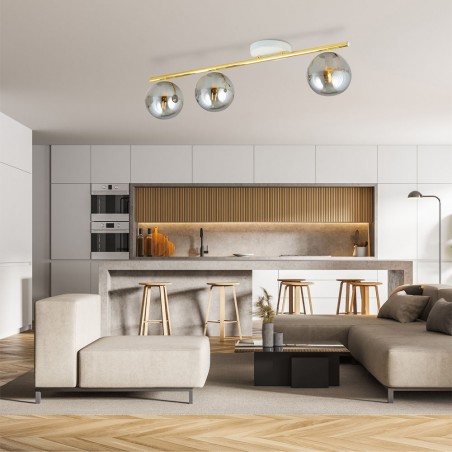 Regletté de plafond Valenti II Graphite (3 lumieres)