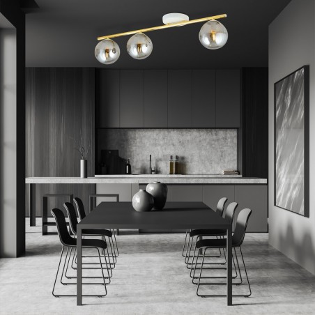 Regletté de plafond Valenti II Graphite (3 lumieres)