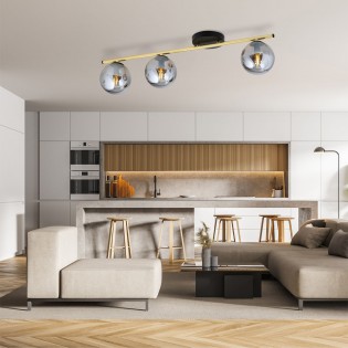 Regletté de plafond Valenti Graphite (3 lumieres)