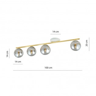 Reglette de plafond Valenti II Graphite (4 lumieres)