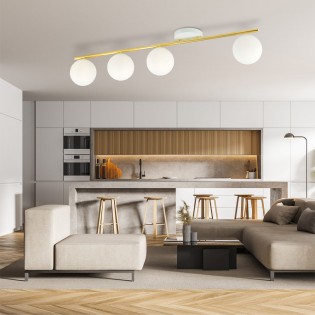 Reglette de plafond Valenti II Opale (4 lumieres)