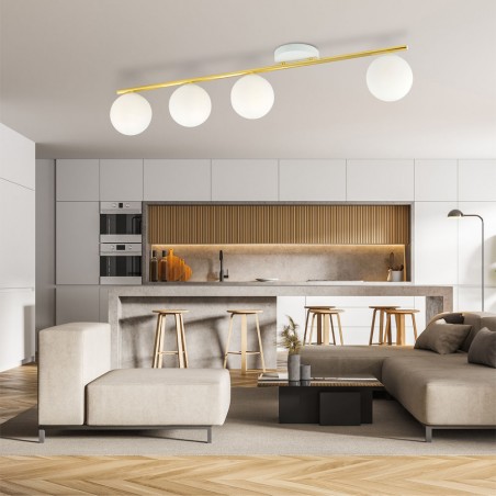 Reglette de plafond Valenti II Opale (4 lumieres)