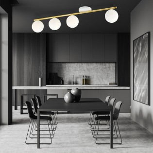 Reglette de plafond Valenti II Opale (4 lumieres)