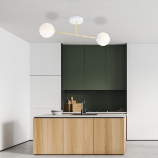 Plafonnier Mendra II Opale (2 lumieres)