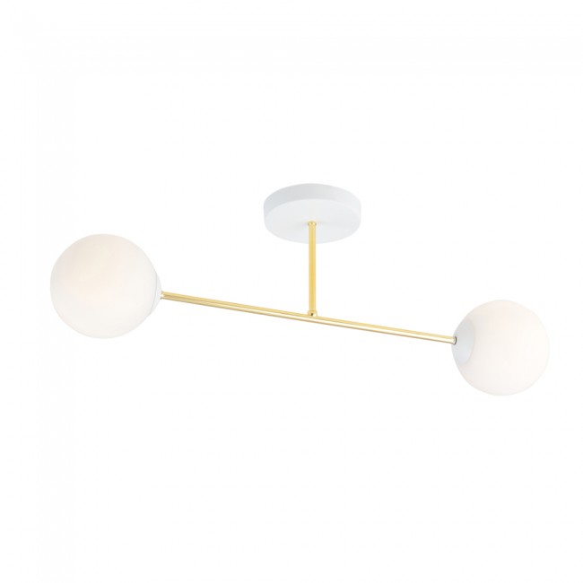 Plafonnier Mendra II Opale (2 lumieres)