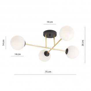 Plafonnier Mendra Opale (4 lumieres)