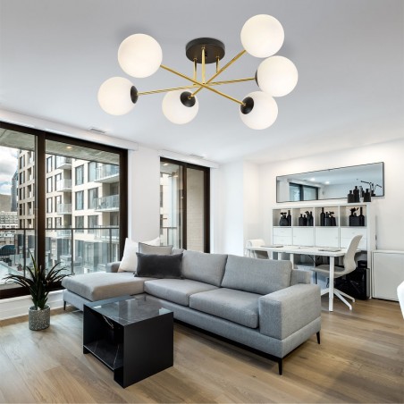 Plafonnier Mendra Opale (6 lumieres)