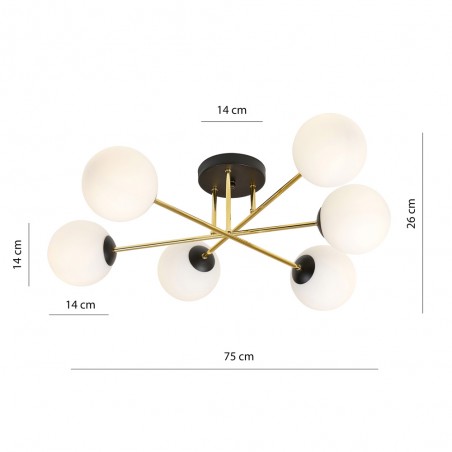 Plafonnier Mendra Opale (6 lumieres)