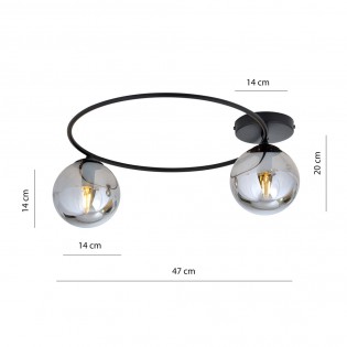 Plafonnier Sotelo Graphite (2 lumieres)