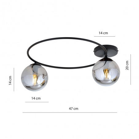 Plafonnier Sotelo Graphite (2 lumieres)
