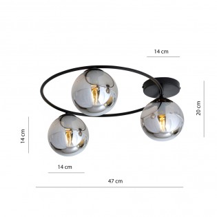 Plafonnier Sotelo Graphite (3 lumieres)