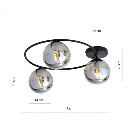 Plafonnier Sotelo Graphite (3 lumieres)