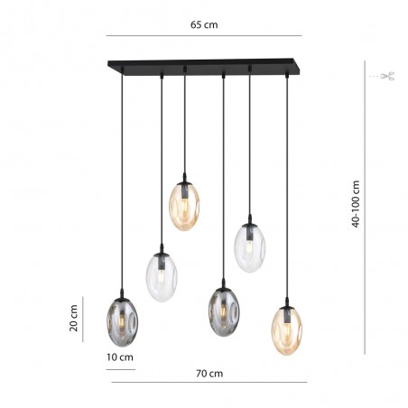 Lampe de suspension Celeste Mix (6 lumieres)