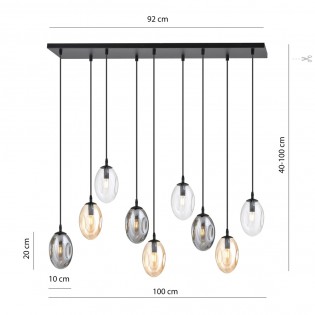 Lampe de suspension Celeste Mix (9 lumieres)