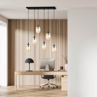 Lampe de suspension Celeste Ambre (6 lumieres)