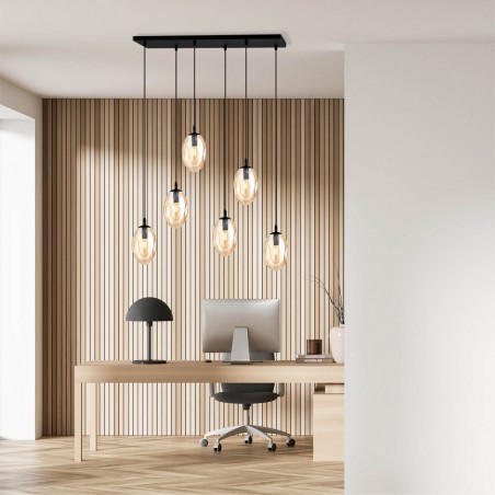 Lampe de suspension Celeste Ambre (6 lumieres)