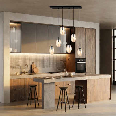 Lampe de suspension Celeste Ambre (6 lumieres)