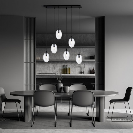 Lampe de suspension Celeste Transparent (6 lumieres)
