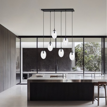 Lampe de suspension Celeste Transparent (6 lumieres)