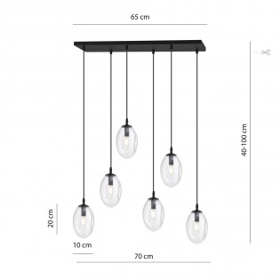 Lampe de suspension Celeste Transparent (6 lumieres)