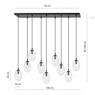 Lampe de suspension Celeste Transparent (9 lumieres)