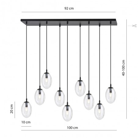 Lampe de suspension Celeste Transparent (9 lumieres)