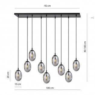 Lampe de suspension Celeste Graphite (9 lumieres)