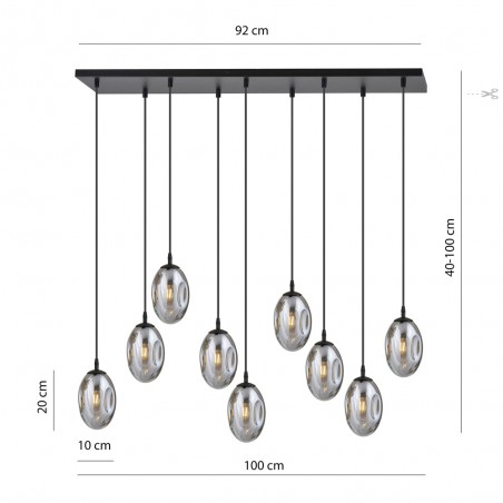 Lampe de suspension Celeste Graphite (9 lumieres)