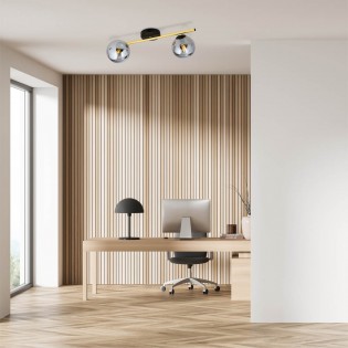 Regletté de plafond Dadora Graphite (2 lumieres)