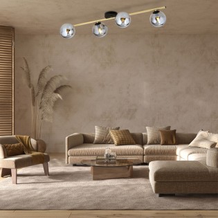 Regletté de plafond Dadora Graphite (4 lumieres)