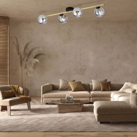 Regletté de plafond Dadora Graphite (4 lumieres)