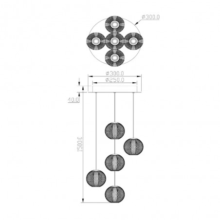 Suspension á LED Cintra (5x4.7W)