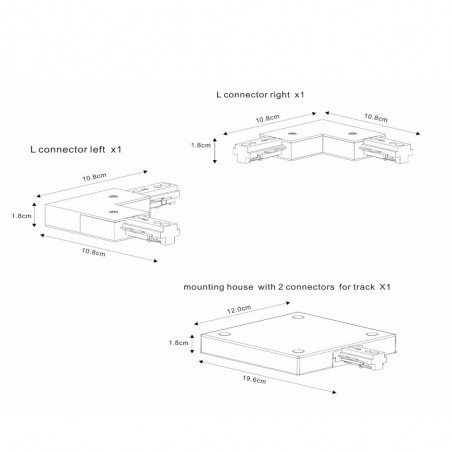 Rail monophasé TRACK Basic Set (2 mètres)
