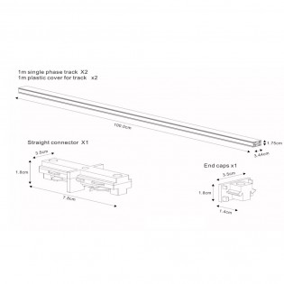 Rail monophasé TRACK Basic Set (2 mètres)